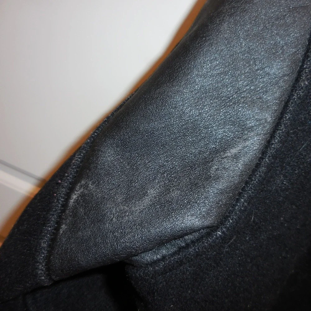 Vintage Chalk Line Oakland Raiders Varsity Jacket Black Wool Leather Mens Large